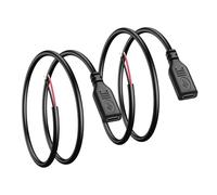 PNGKNYOCN Cable de fibra de cola c usb, enchufe femenino tipo C USB de 0,5m 5v a cable desnudo de 2 agujas para extender el cable de alimentación（2 Pack）