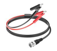 PNGKNYOCN Cable de prueba BNC a Cocodrilo de 75 ohmios, conector coaxial BNC de 18 AWG Q9 a doble pinza de cocodrilo para osciloscopio, generador de señal, videovigilancia (1,3 m)