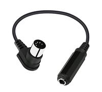 PNGKNYOCN Cable DIN de 5 pines a 6,35 mm en ángulo recto 90 grados MIDI macho a 1/4" hembra TRS Cable adaptador de audio para altavoz, amplificador, mezclador, teclado MIDI, etc. (30 cm)