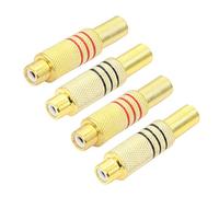 PNGKNYOCN Conector de audio RCA, tornillos de audio y vídeo AV estéreo hembra Jack con resorte de audio coaxial chapado en oro adaptador de soldadura (paquete de 4)