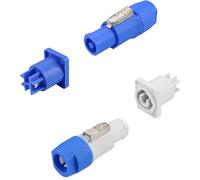 PNGKNYOCN Conector de cable PowerCON, 3 pines 20A 250V AC Quick Lock Aviation Connector Professional Power Cable Plug White Output and Blue Input(2 pares)