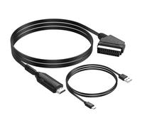 PNGKNYOCN Convertidor de euroconector a HDMI, 1080P 60Hz 720P 60Hz HD Cable convertidor de video HD para HDTV, DVD, Blu-Ray (1 m)