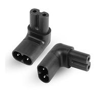 PNGKNYOCN IEC 320 adaptadores de Potencia C8 a C7, 90 Grados 250V 2.5a 8 Figura C8 adaptadores de Potencia de expansión Macho a Hembra C7 (2-Pack)