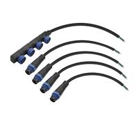 PNGKNYOCN M15 4 vías IP67 impermeable Splitter y - cable, Dos cables y cable de 2 pines para trabajos de instalación de iluminación LED interior/exterior en el área de línea