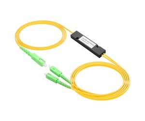 PNGKNYOCN SC APC divisor de fibra óptica，SC/APC 1x2 FBT monomodo divisor de fibra óptica para el sistema de comunicación de fibra óptica, fibra óptica LAN（Longitud total: 2M）