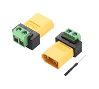 PNGKNYOCN XT60 a adaptador de terminal de tornillo, XT60 macho a conector de terminal sin soldadura de 2 pines para batería RC, reemplazo de dispositivo de dron (paquete de 2)