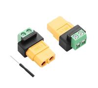 PNGKNYOCN XT60 Adaptador de terminal de tornillo, XT60 hembra a conector de terminal sin soldadura de 2 pines para dispositivo de conector de batería RC (paquete de 2)