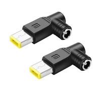 PNGKNYOCNDC 100W Adaptador de Carga para portátil de Punta Delgada, ángulo Recto DC 5.5mm x 2.5mm a Punta Cuadrada Delgada Adaptador de Cable convertidor de Corriente（2-Pack）