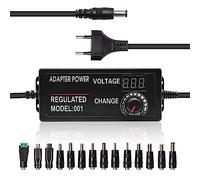 PNGOS Fuente De Alimentación Universal 3V-24V 3A De Alimentación Ajustable AC/DC Cargador Universal con Indicador De Voltaje LED para Electrodomésticos 3V-24V Iluminación LED