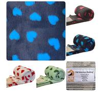 PnH Veterinary Bedding Ropa de Cama Antideslizante de Forro Polar para Cachorros/Perro/Mascota diseños de Corazones (Azul con Corazones azulados, 100 cm x 75 cm)