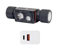 PNI Adventure F80 1000LM 6W 2200mAh IP68 Dual LED Headlamp con fuente de alimentación CHG300