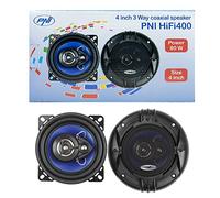 PNI Altavoces coaxiales para Coche HIFI400, 80W, 4 Ohm, 10 cm, 3 vías, Núcleo de inyección con diámetro 100 mm, Juego de 2 Piezas