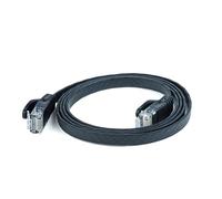 PNI Cable de red plano S/STP CAT7 U7030B, 2 x RJ45, 4 pares de hilos, 32AWG, cobre, 10 Gbps, 600 MHz, 3m, negro