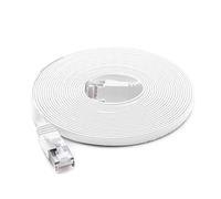 PNI Cable de red plano S/STP CAT8 U8050W, 2 x RJ45, 4 pares de hilos, 28AWG, cobre, 40 Gbps, 2000 MHz, 5m, blanco