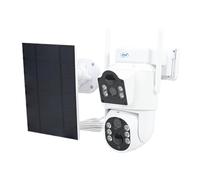 PNI Cámara de videovigilancia IP792, Doble Lente 2MP + 2MP, Panel Solar de 3W, batería integrada de 6000 mAh, detección de Movimiento, Ranura para Tarjeta Micro SD, visión Nocturna, Audio