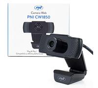 PNI Cámara Web CW1850 Full HD, conexión USB, Clip-on, micrófono Incorporado