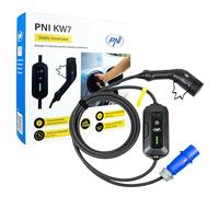 PNI Cargador portátil KW7 32A, 7,4KW, para Coches eléctricos, 230V, monofásico, Cable Tipo 2 con Conector de 5 Pines, con temporización, IP66