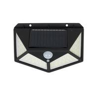 PNI Lámpara solar LED GreenHouse WS10, 100 LEDs, 600 lm, ángulo PIR 120 grados, batería 1800 mAh, montaje en pared