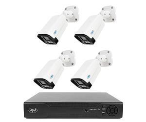 PNI NVR House IP716 Paquete de videovigilancia, 16 Canales 4K, H.265, 4 cámaras IP125, 5MP, IP66