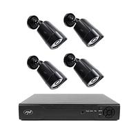 PNI NVR House IP716 Paquete de videovigilancia, 16 Canales 4K, H.265, 4 cámaras IP5MP, 5MP, IP66