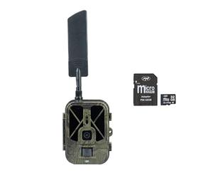 PNI Paquete de cámara de Caza Hunting 550C Internet 4G LTE, Acceso Mediante aplicación Tuya, batería + Tarjeta de Memoria MicroSD 32 GB con Adaptador SD