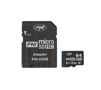 PNI Tarjeta de Memoria de 64 GB con Adaptador SD Clase 10, 80 MB/s, V30