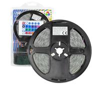 PNI Tira LED 2835RGB, RGB, IP65, silicona, longitud 5 metros, con mando a distancia, alimentación 230 V, regulable, juegos de luces, 270 LED tipo 2835, 12W