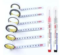 PNITVOAR 6Pcs Cinta Métrica Autoadhesiva+2 Marcador Agujeros Profundos,Cinta Métrica Autoadhesiva,1M & 2M Métrica Cinta Metrica Adhesiva,Métricas Adhesivas de Metal,para Mesa de Costura