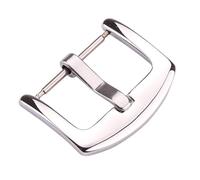 PNMNZTPAP Hebillas de acero inoxidable for correa reloj, 18 mm, 20, 22 y 24, color plata, negro dorado, venta al por mayor, unidades Cierre de reloj(Silver Polished,20mm)