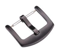 PNMNZTPAP Hebillas de acero inoxidable for correa reloj, 18 mm, 20, 22 y 24, color plata, negro dorado, venta al por mayor, unidades Cierre de reloj(Black Brushed,24mm)