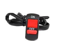 PNMNZTPAP Interruptor de luz intermitente universal for manillar motocicleta, botón encendido y apagado, ATV, bicicleta, CC 12 V/10 A, cable negro dos núcleos Interruptor de manillar de motocicleta