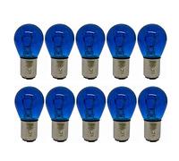 PNNNU 10 Piezas BAY15D 1157 Cristal Azul Doble Filamento Coche DRL Luces De Freno Bombilla Halógena Luces Traseras De Coche 12V