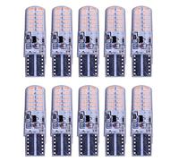 PNNNU 10 Piezas W5W T10 Flash LED Silicona Luz De Gel 194 168 3014 24SMD Flash Estroboscópico Dos Modos De Funcionamiento Bombillas De Coche 12V,Blanco