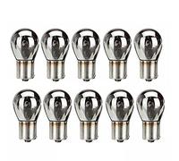 PNNNU 10 Uds BAU15S 581 Lámpara De Freno PY21W Luz Indicadora De Coche 21W Señal De Giro Bombillas Ámbar Cromadas 12V