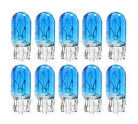 PNNNU 10 Uds Coche T10 Halógeno W5W 194 158 Cuñas 12V 5W Lámpara De Xexón Blanco Cálido Ámbar Amarillo Instrumento Luz De Lectura,Azul