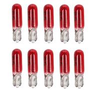 PNNNU 10 Uds W2W T5 12V 1,2 W Lámpara Halógena para Coche Luces De Instrumento Bombilla para Salpicadero Luz Interior para Coche Estilismo para Coche,Rojo