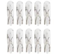 PNNNU 10 Uds W2W T5 12V 1,2 W Lámpara Halógena para Coche Luces De Instrumento Bombilla para Salpicadero Luz Interior para Coche Estilismo para Coche,Blanco