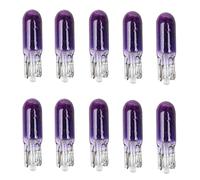 PNNNU 10 Uds W2W T5 12V 1,2 W Lámpara Halógena para Coche Luces De Instrumento Bombilla para Salpicadero Luz Interior para Coche Estilismo para Coche,Púrpura