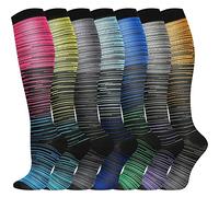 Pnosnesy 2/4/6/7 Pares de Calcetines de Compresión para Hombres y Mujeres, 15-20 mmHg Para Atletismo, Carrera, Viajes en Avión, Soporte