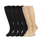 Pnosnesy 2/4/6/7 Pares de Calcetines de Compresión para Hombres y Mujeres, 15-20 mmHg Para Atletismo, Carrera, Viajes en Avión, Soporte