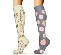 Pnosnesy 2/4/6/7 Pares de Calcetines de Compresión para Hombres y Mujeres, 15-20 mmHg Para Atletismo, Carrera, Viajes en Avión, Soporte