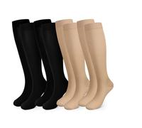 Pnosnesy 2/4/6/7 Pares de Calcetines de Compresión para Hombres y Mujeres, 15-20 mmHg Para Atletismo, Carrera, Viajes en Avión, Soporte