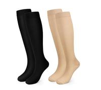 Pnosnesy 2/4/6/7 Pares de Calcetines de Compresión para Hombres y Mujeres, 15-20 mmHg Para Atletismo, Carrera, Viajes en Avión, Soporte