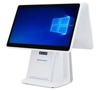 Pnpaea Caja Registradora TáCtil De Doble Pantalla,Tpv Pc con Pantalla TáCtil De 15,6 Pulgadas,4 GB De Ram, Ssd De 64 GB, Windows 7/10, para Supermercados, Restaurantes Comercios DualScreen-A