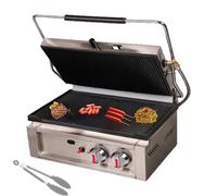 Pnpaea Parrilla EléCtrica Comercial para Paninis De 3000 W, Sandwichera Profesional,Tostadora De Hamburguesas,para Cocinar Verduras GasHeating