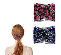 PNPGDYK 2 Piezas Magic Hair Combs Pinza de Pelo Elástica Doble Clips Peinetas Elásticas de Pelo para Mujer Moda Mágica Peine para el Cabello Mágico