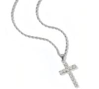 PNPGDYK Collar Colgante Hombre Mujer, Cadena Crucifijo Collares Acero Inoxidable con Circonio, Ojo Horus Cadenas Cruz Necklace Men Cruces Pingente Y Regalo de Cumpleaños para Homem Chico Chapa Hip Hop