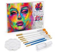 Pnrskter Professionelles Kinderschminke Set - 42er Farbpalette mit 8 Pinseln, Wasserlösliche Gesichtsfarben für Kreatives Kinderschminke Fasching, Bodypainting & Make-up
