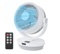 PNTCK Ventilador de Mesa, 25 dB, 33CM circulador de aire, oscilación manual vertical de 120° + oscilación de 90°, flujo de aire potente, 4 velocidades, 4 modos, control remoto, Temporizador 12h