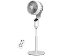PNTCK Ventilador de Pie Silencioso con Mando, Circulador Ventilador Bajo Consumo, 3 Modo y 3 Velocidades a 1500m³/h, Caudal de aire 7,5 m/s, Temporizador 24h, altura de 97-110CM